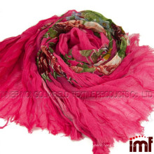 Fuchsia Peony Garden Scarf,Pink Floral Scarf